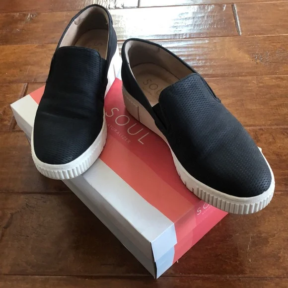 Naturalizer Soul TIA Black 7 1/2 7.5 Shoes Slip On Platform Sneakers - Picture 12 of 16